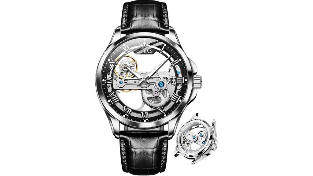 men s skeleton mechanical watch