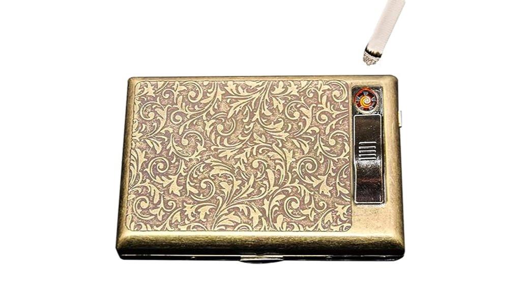 metal cigarette case with lighter