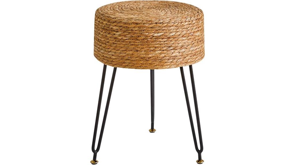 metal legged pouf ottoman