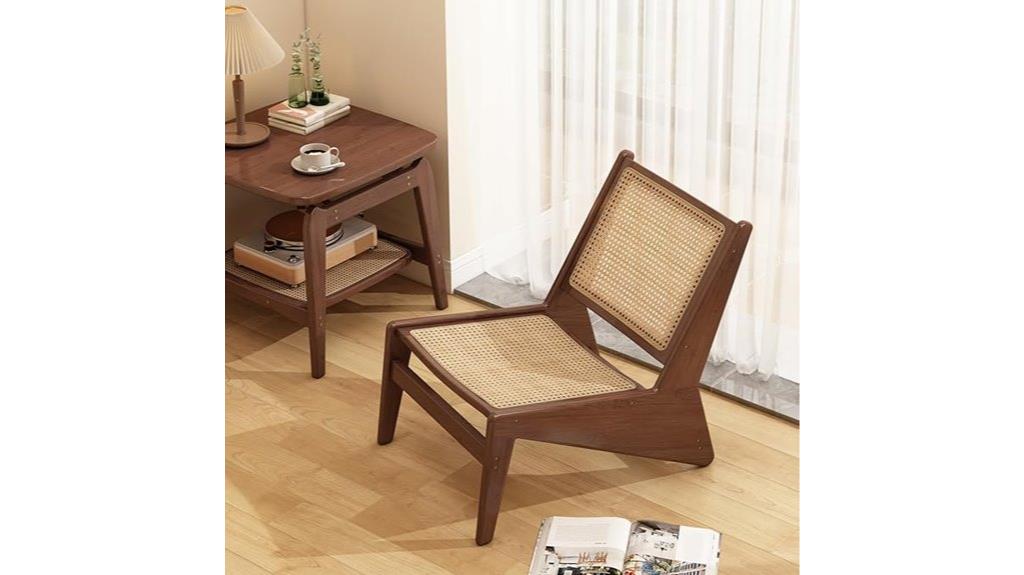 mid century rattan accent chair