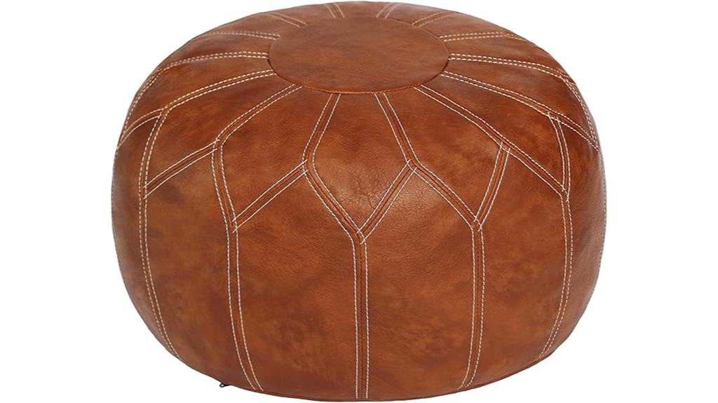 moroccan faux leather ottoman