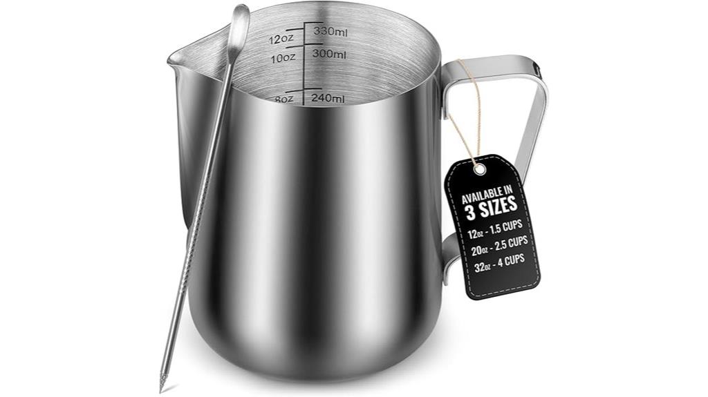 multiple sizes milk frothing pitcher