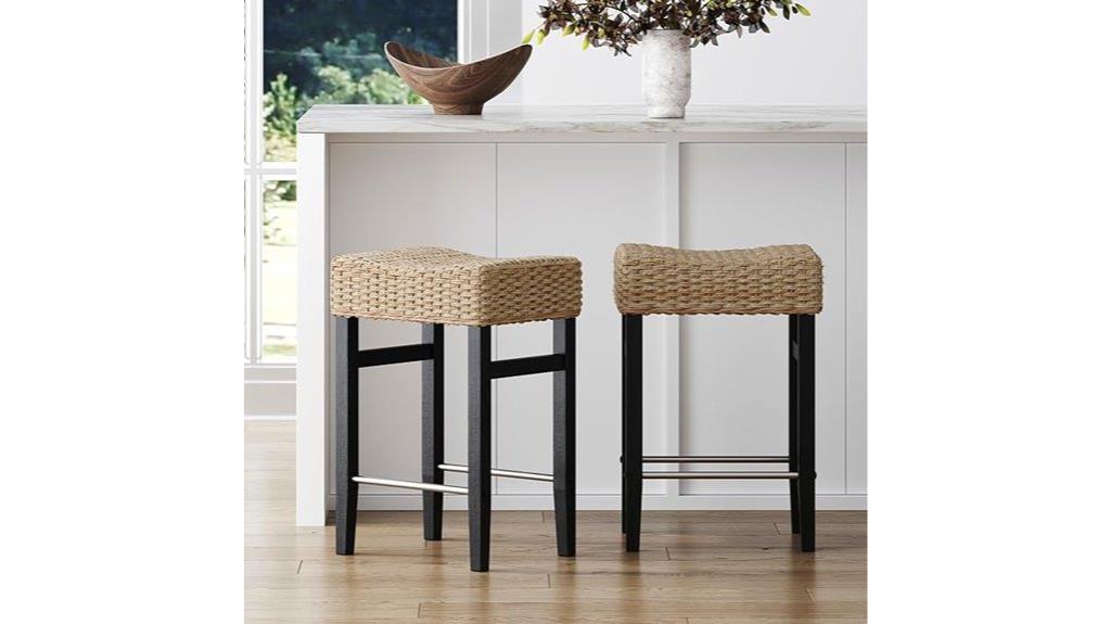 nathan rattan woven stool