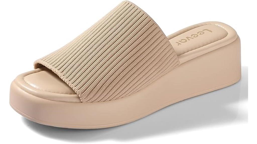 nude white black wedges