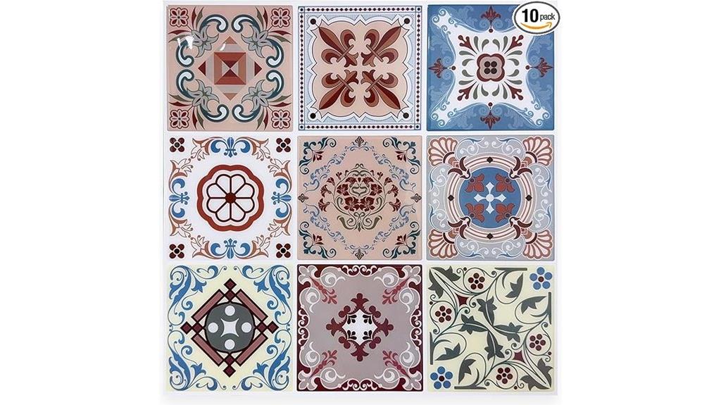 orange moroccan tile set