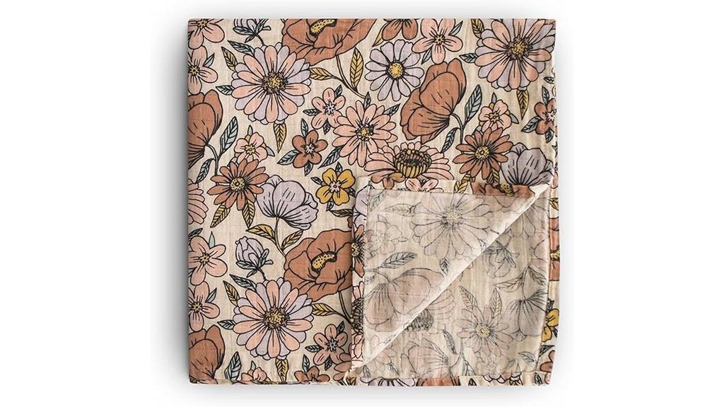 organic floral baby swaddle