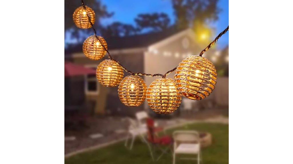 outdoor string lights with lanterns