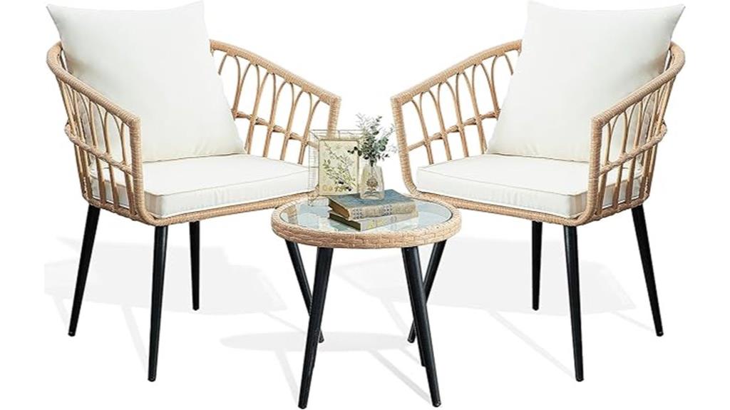 outdoor wicker bistro set