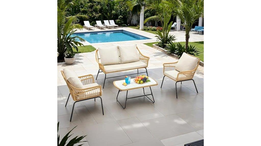 outdoor wicker loveseat set