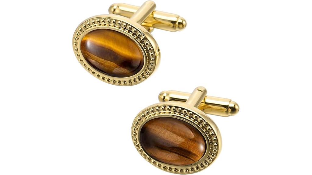 oval tigers eye cufflinks