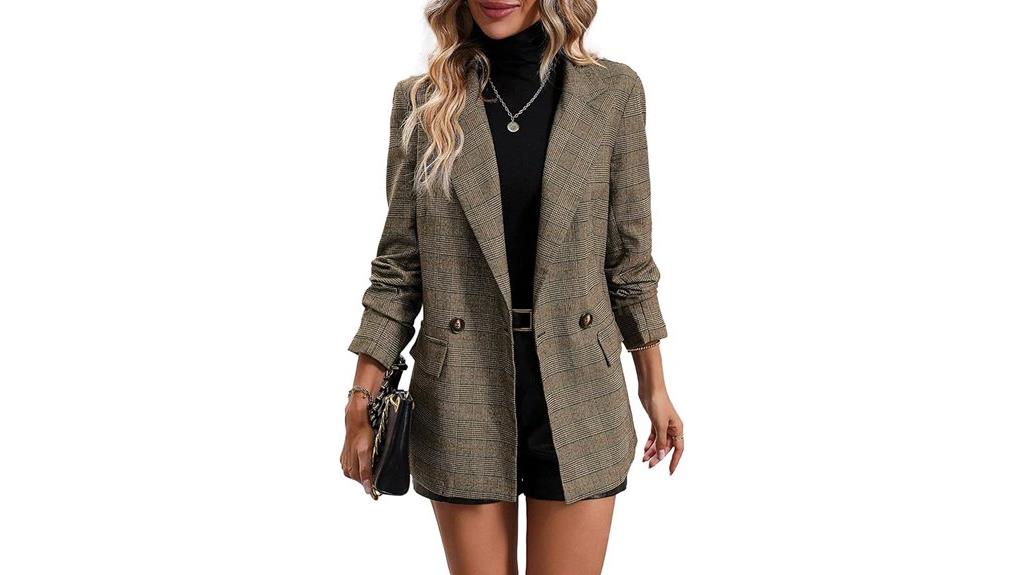 plaid houndstooth blazer