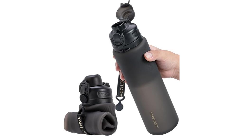 portable 32oz collapsible water bottle