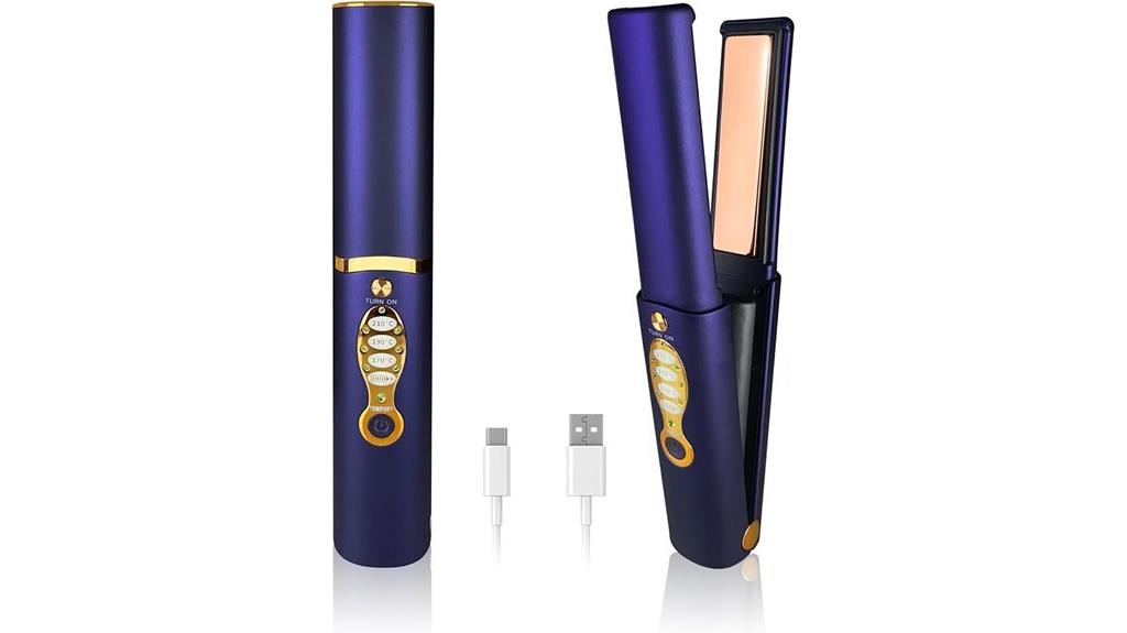 portable cordless titanium straightener