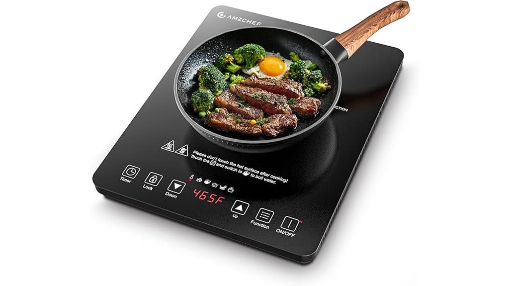 portable induction cooktop with multiple settings