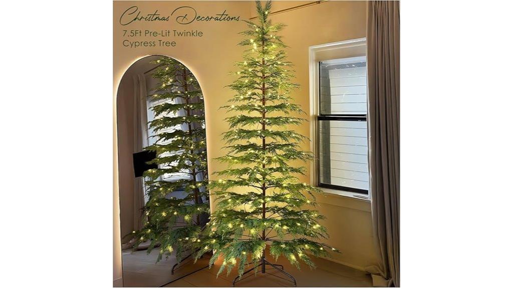 pre lit twinkle cypress tree