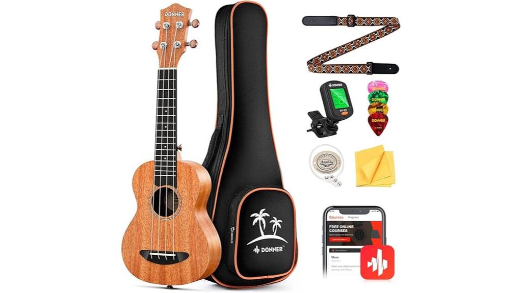 professional mahogany ukulele bundle