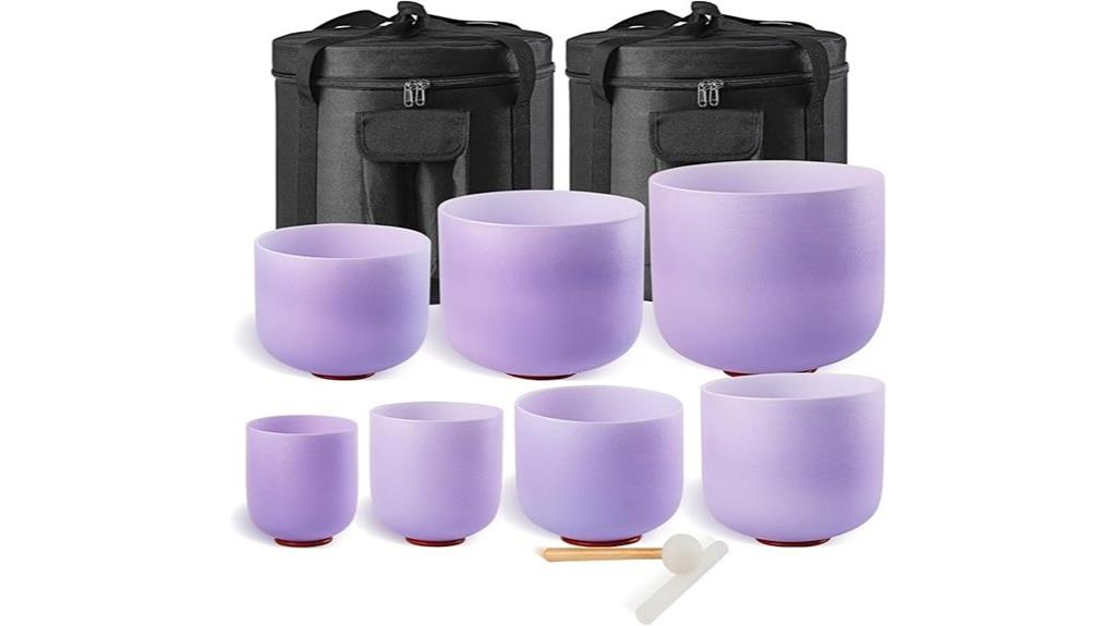 purple quartz chakra bowls