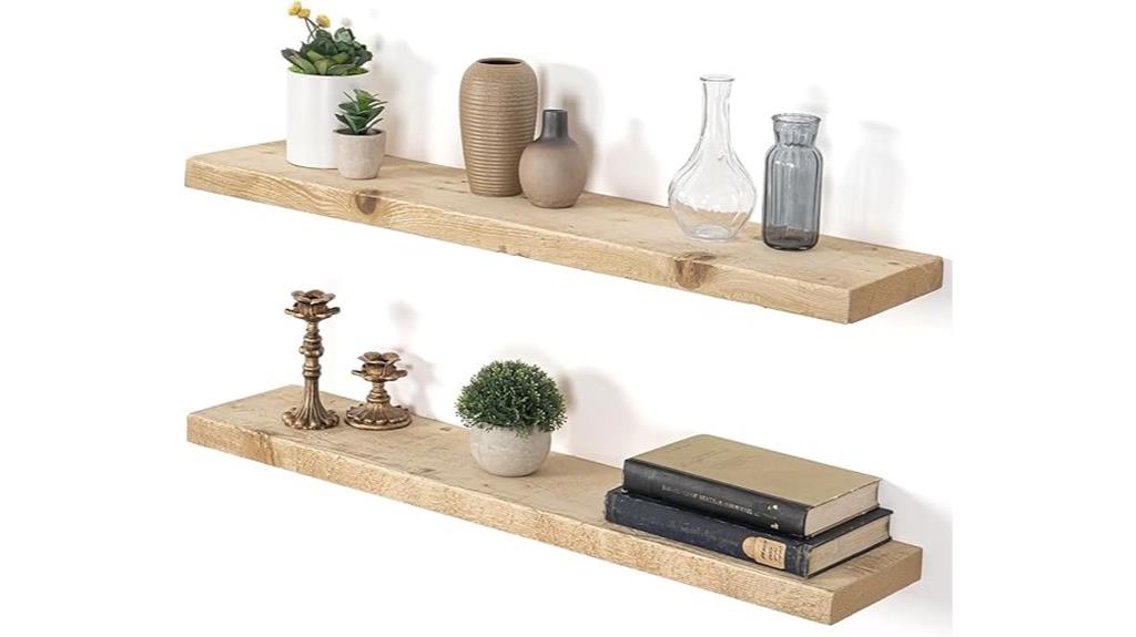 reclaimed wood wall shelves