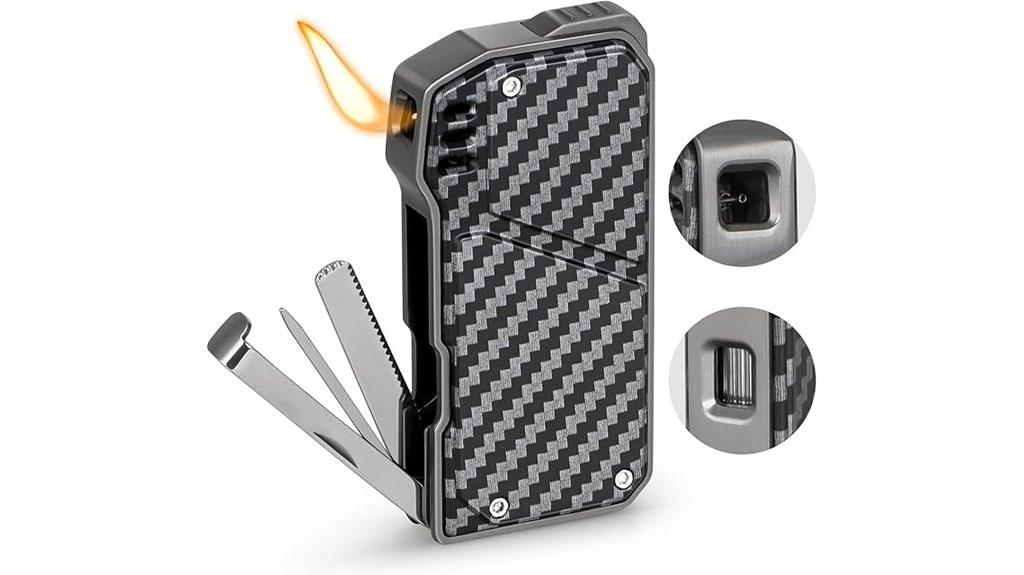 refillable butane lighter with pipe cleaners