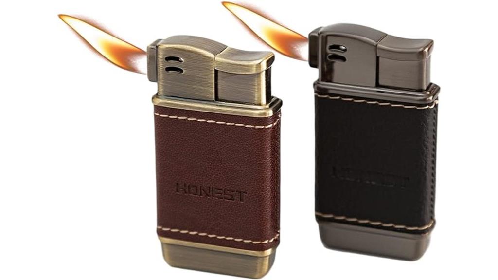 refillable leather flame lighter