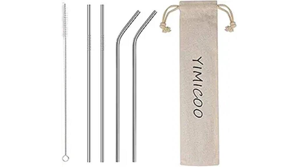 reusable metal straw set