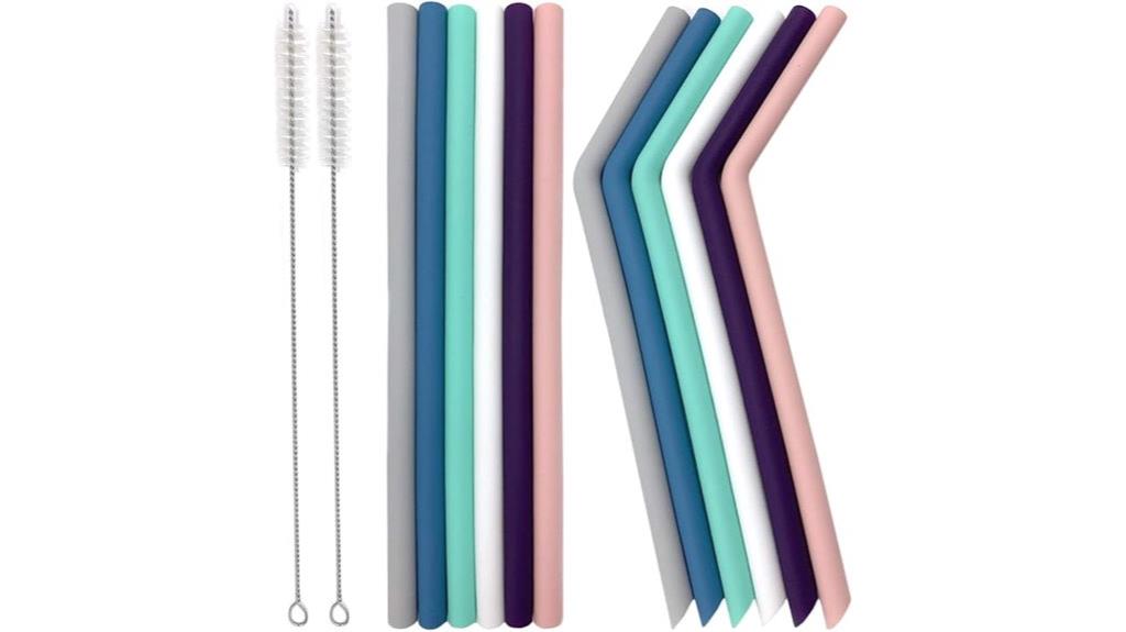 reusable silicone straw set