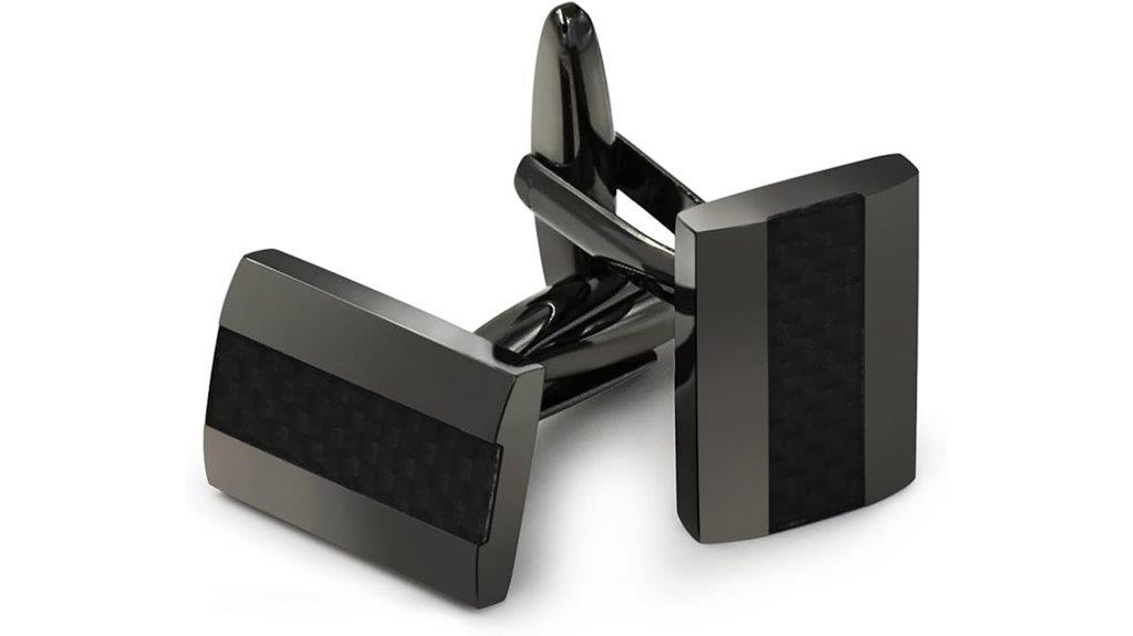rhodium cufflinks with carbon copper