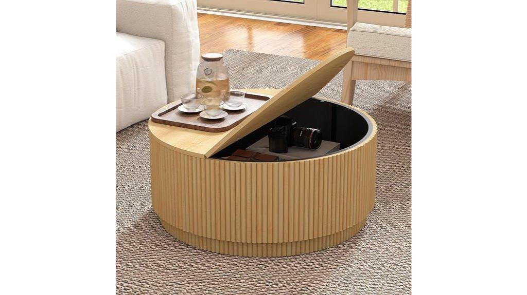 round coffee table with storage