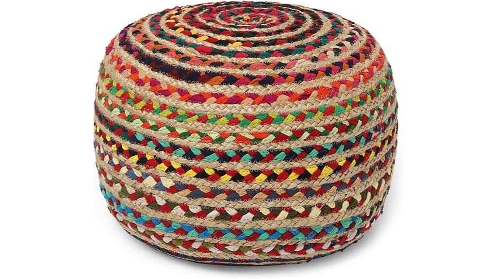 round fabric ottoman