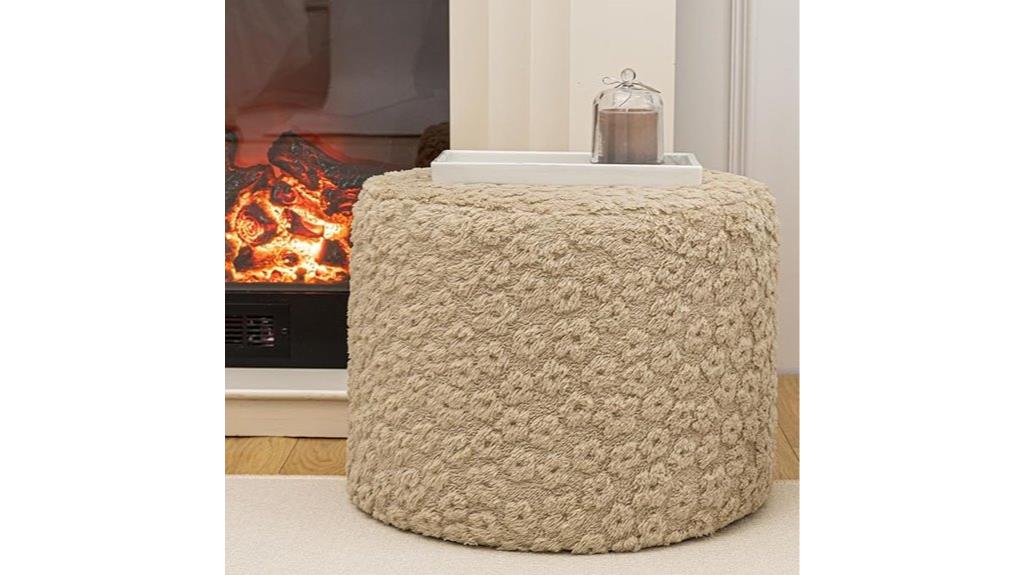 round hazel ottoman pouf