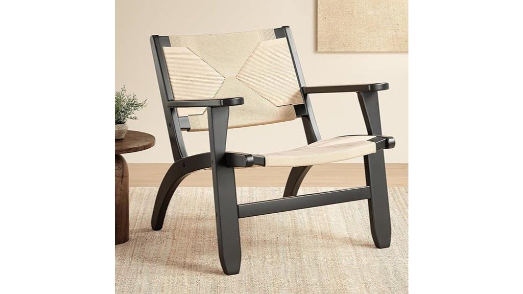 rubberwood rope accent chair