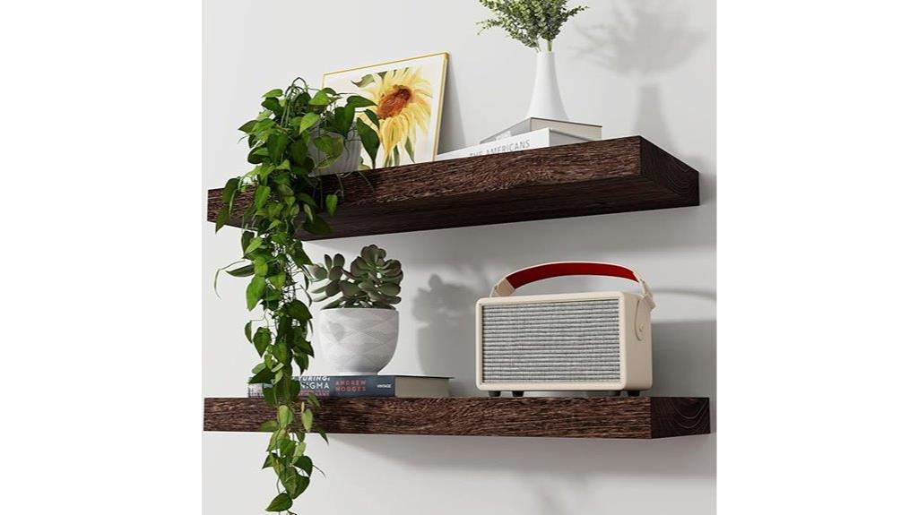 rustic 8 inch wall shelves