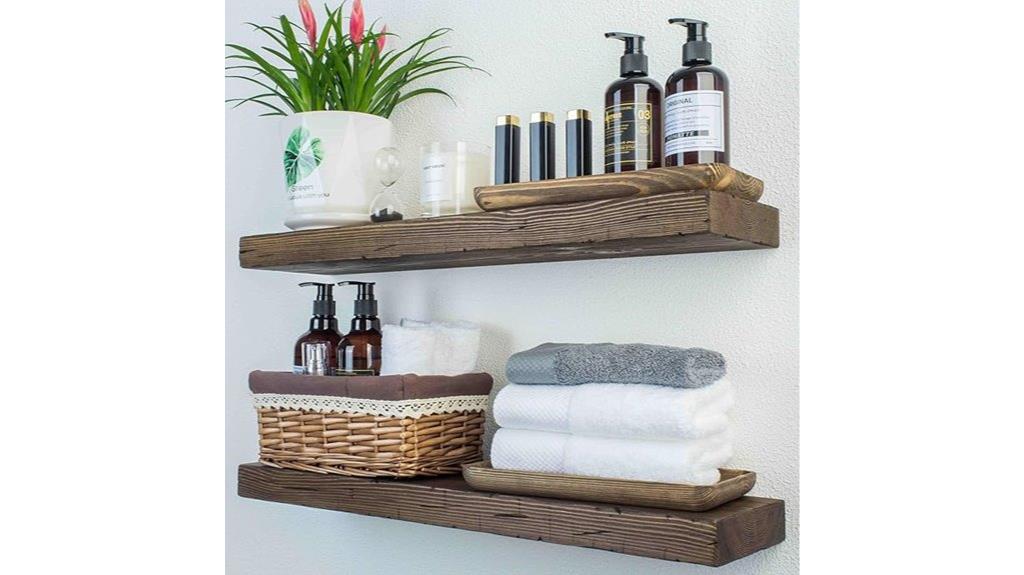 rustic bathroom living shelves