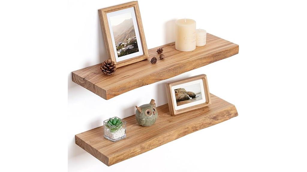 rustic elm live edge shelves