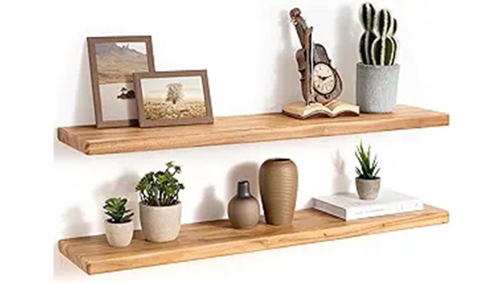 rustic elm wall shelves