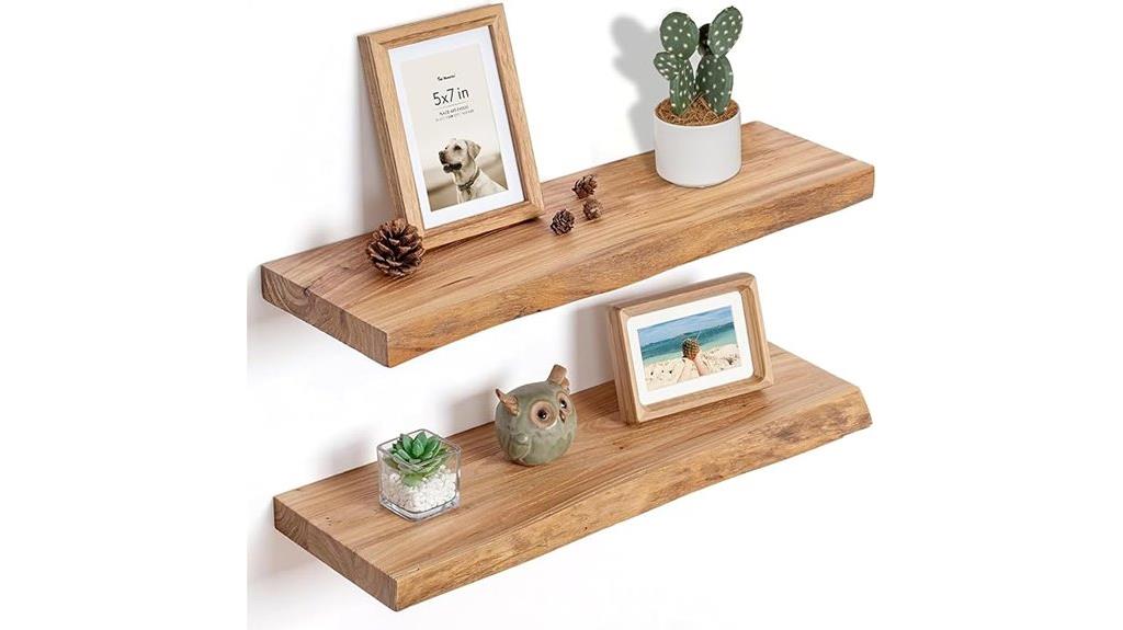 rustic elm wall shelves