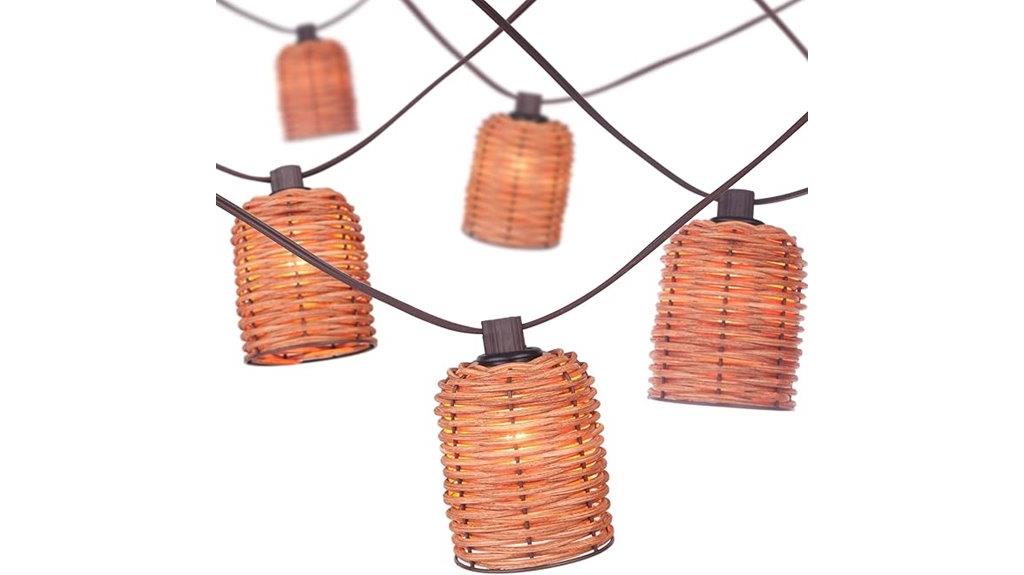 rustic rattan garden lights