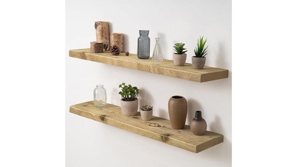 rustic reclaimed barnwood shelves