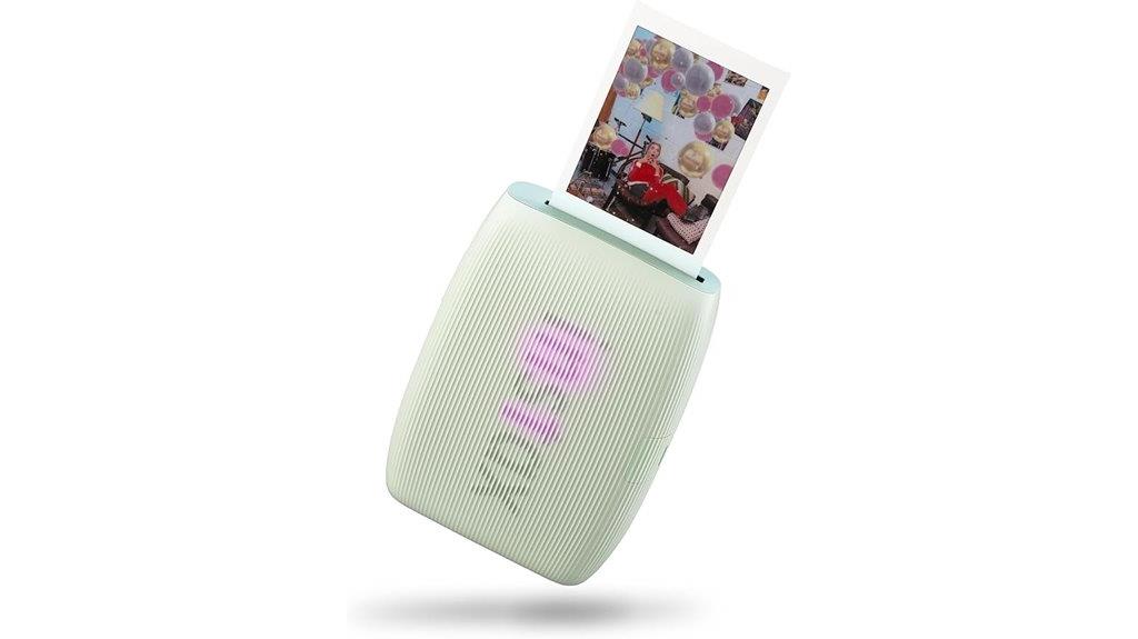 sage green smartphone printer