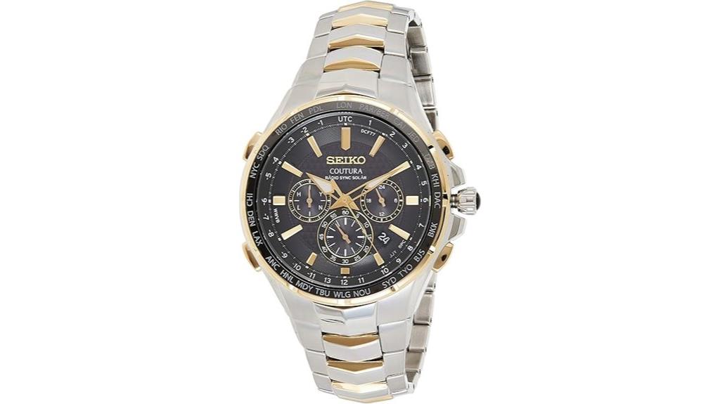 seiko solar chronograph watch