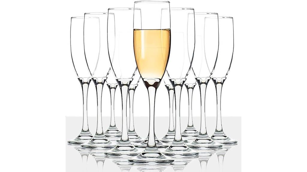 set of 12 champagne flutes