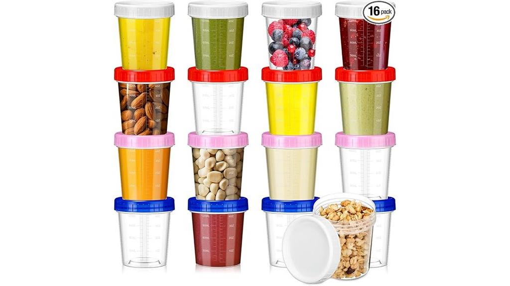 set of 16 screw top containers