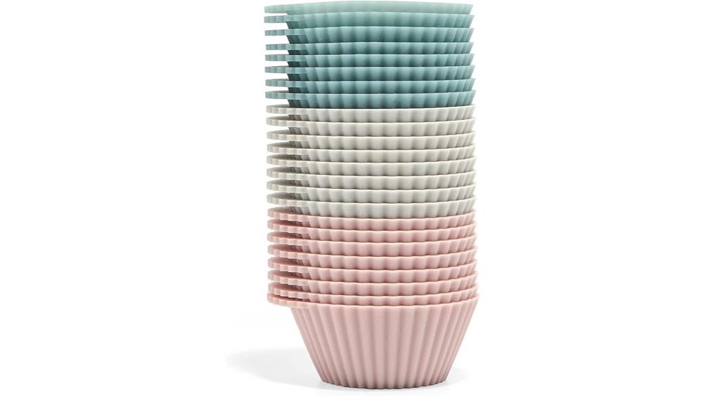 set of 24 colorful silicone cups