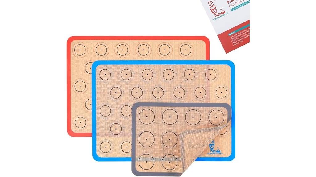 set of 3 silicone baking mats