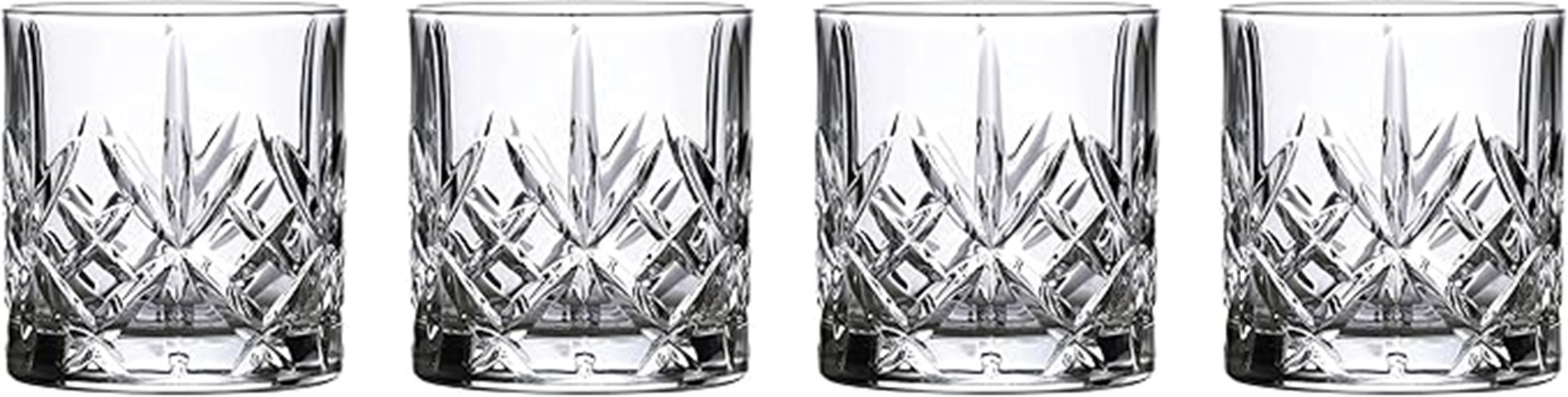 set of four clear tumblers