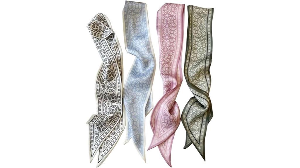 set of four stylish scarves