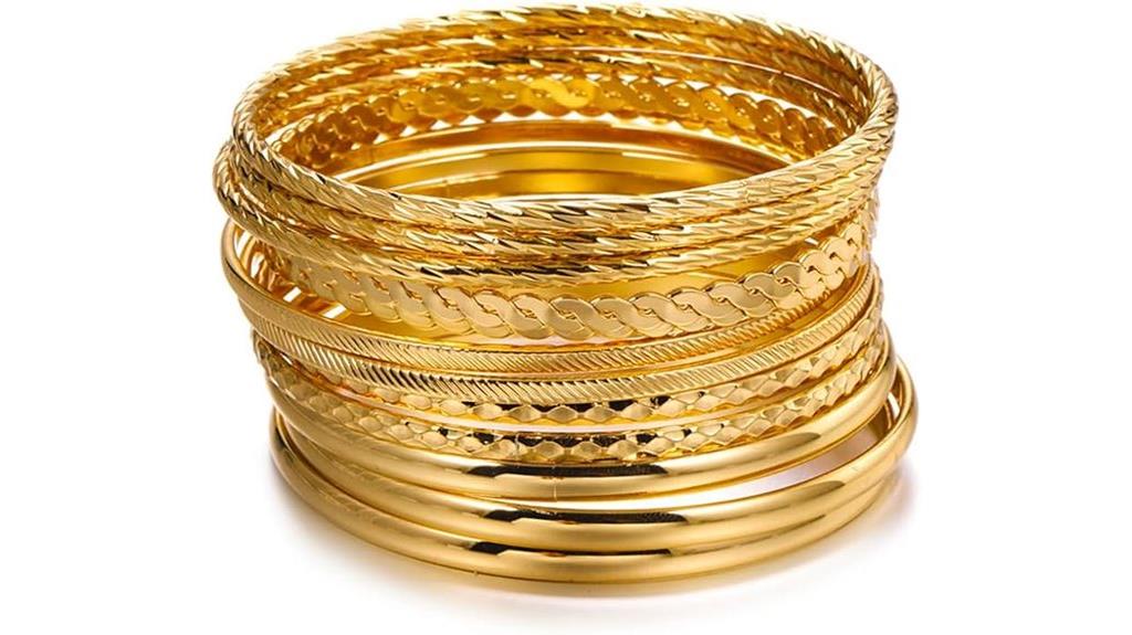 set of gold bangle bracelets