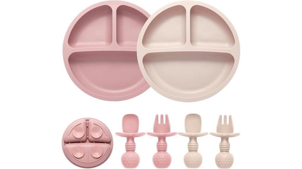silicone toddler plate set