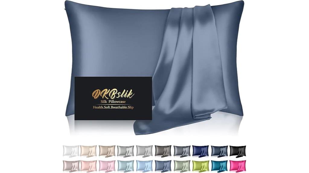 silk pillowcase ash blue