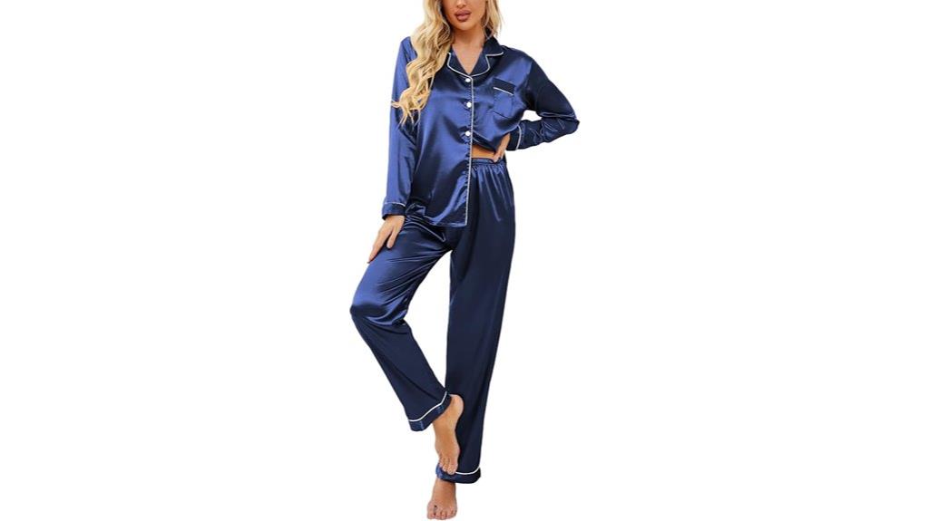 silky long pajama set